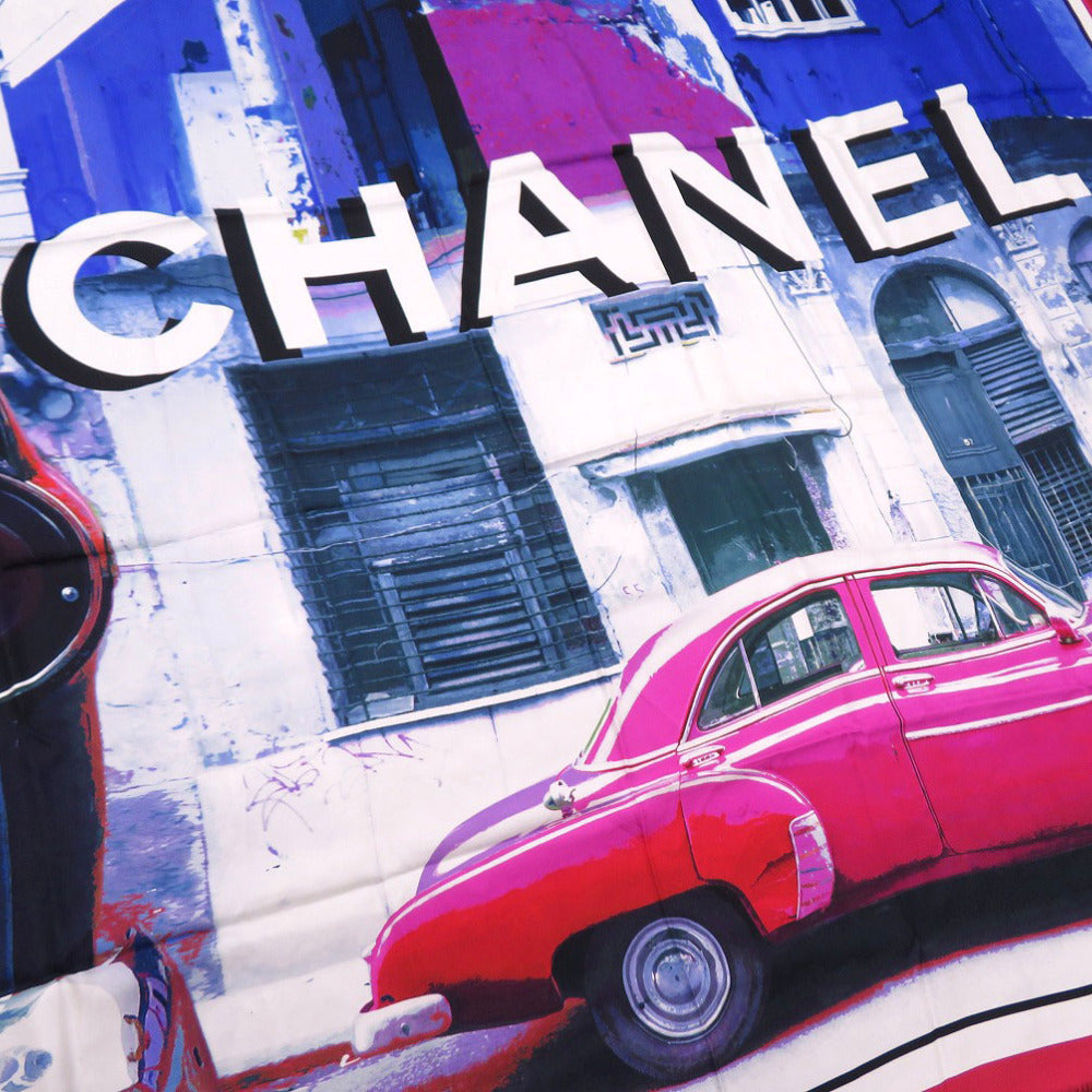 CHANEL shawl silk multicolor Large COCO Mark car exclusive fringe Exclusive Edition Women(Unisex) Used Authentic