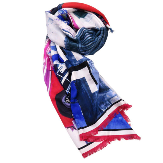 CHANEL shawl silk multicolor Large COCO Mark car exclusive fringe Exclusive Edition Women(Unisex) Used Authentic