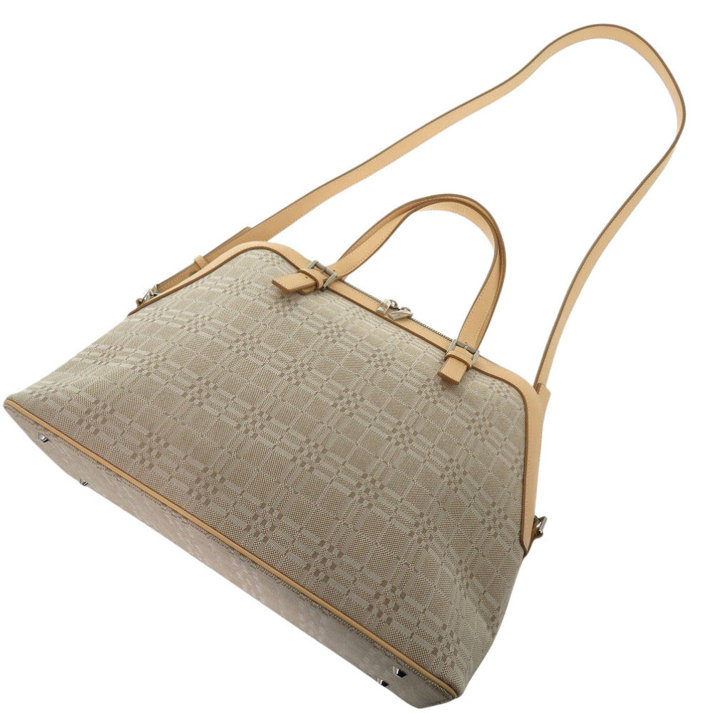 BURBERRY Handbag Canvas, Leather beige Women Used Authentic