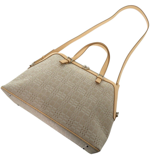 BURBERRY Handbag Canvas, Leather beige Women Used Authentic