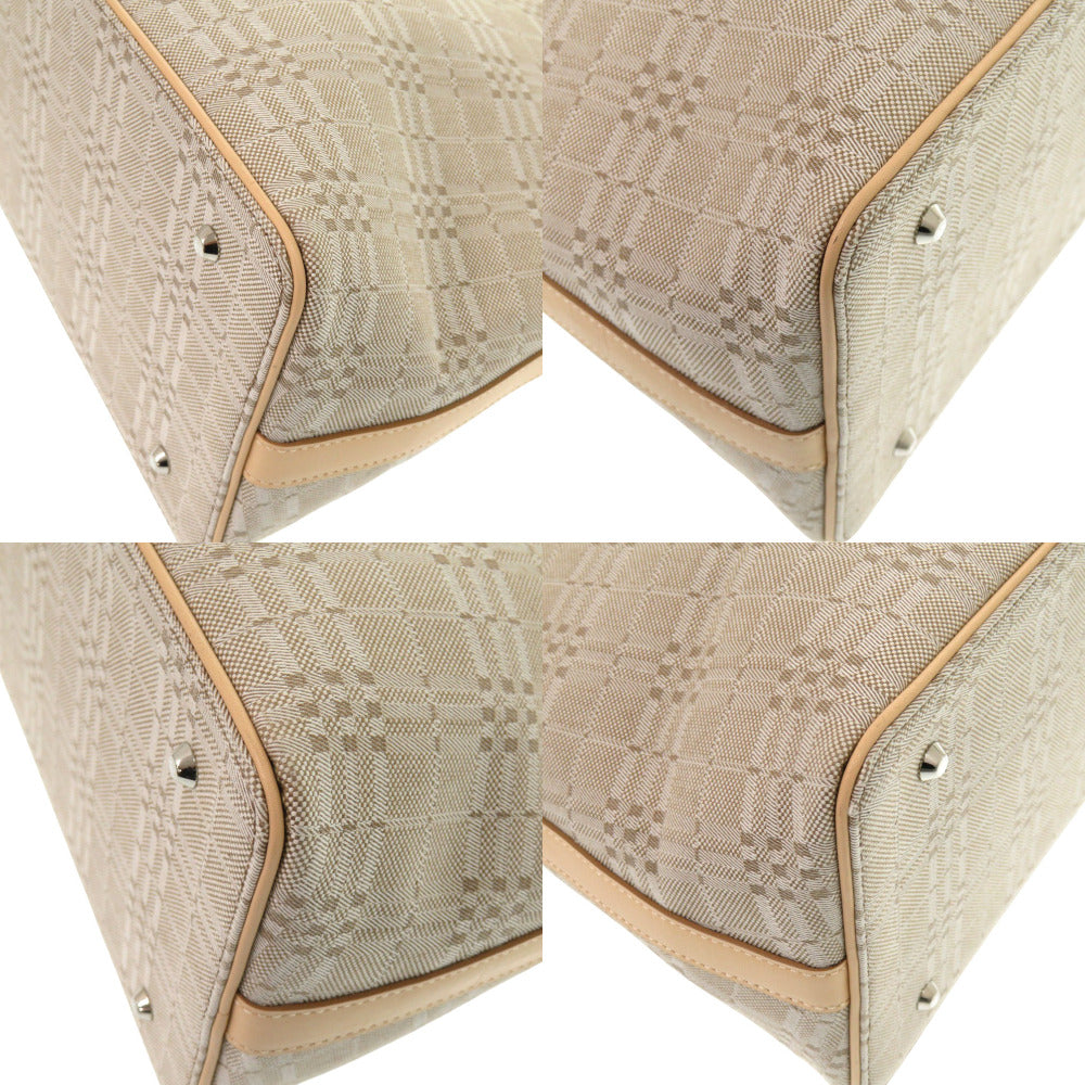 BURBERRY Handbag Canvas, Leather beige Women Used Authentic
