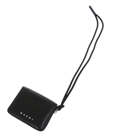 MARNI Coin case PFMI0038U0 leather black Zip Around Wallet Women Used Authentic