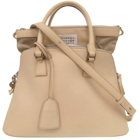 Maison Margiela Shoulder Bag S56WD0038 Grainy leather beige 2WAYShoulder Bag Tote Bag 5AC Women Used Authentic