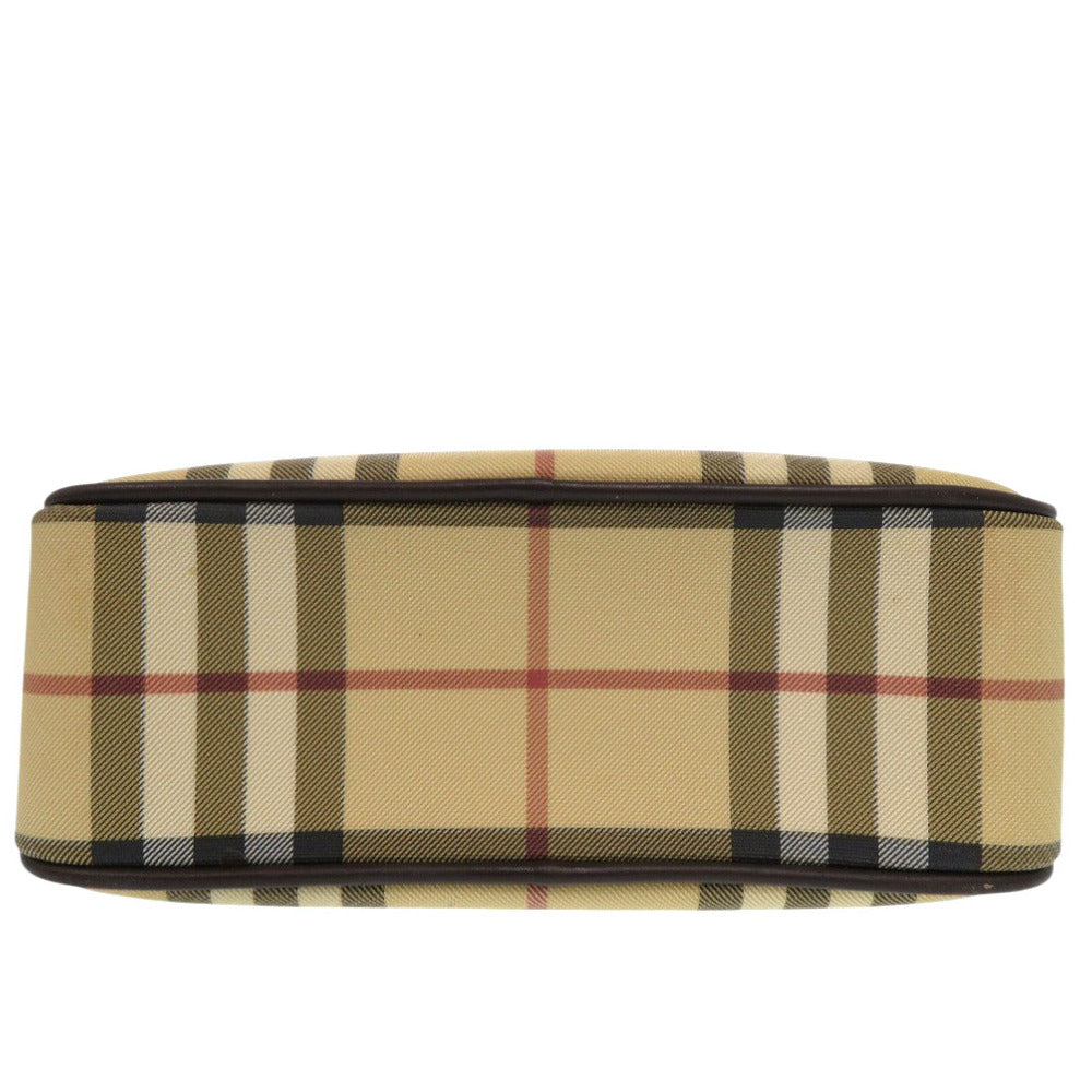 BURBERRY Handbag PVC coated canvas, leather beige Nova Check Women Used Authentic