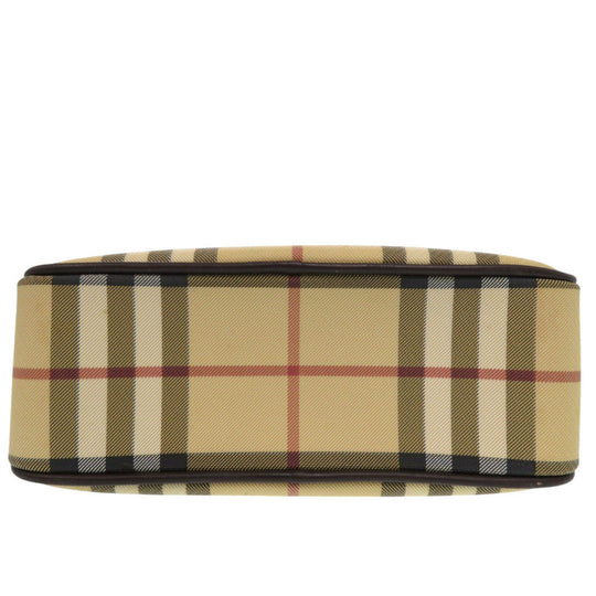 BURBERRY Handbag PVC coated canvas, leather beige Nova Check Women Used Authentic