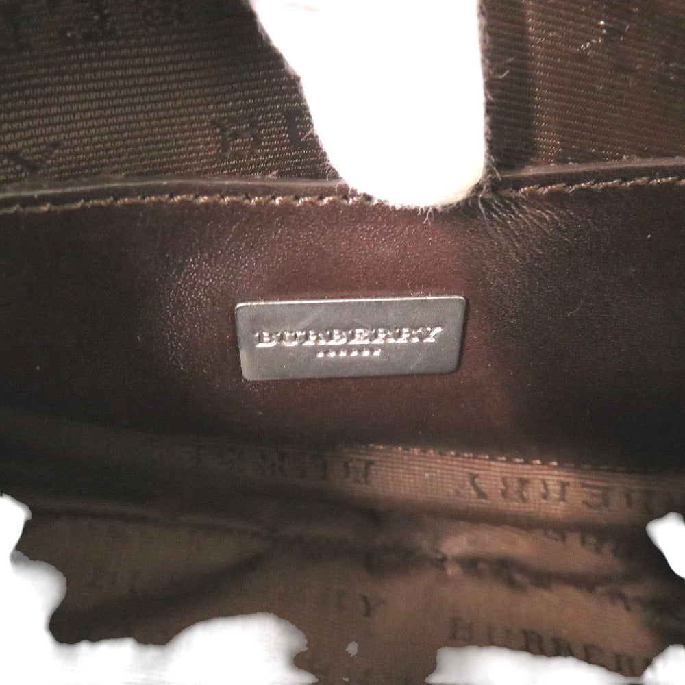 BURBERRY Handbag PVC coated canvas, leather beige Nova Check Women Used Authentic