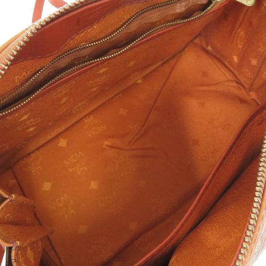 MCM Boston Duffel bag PVC coated canvas Brown 2WAY mini Boston Duffel bag Women Used Authentic