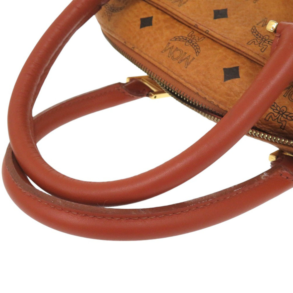 MCM Boston Duffel bag PVC coated canvas Brown 2WAY mini Boston Duffel bag Women Used Authentic