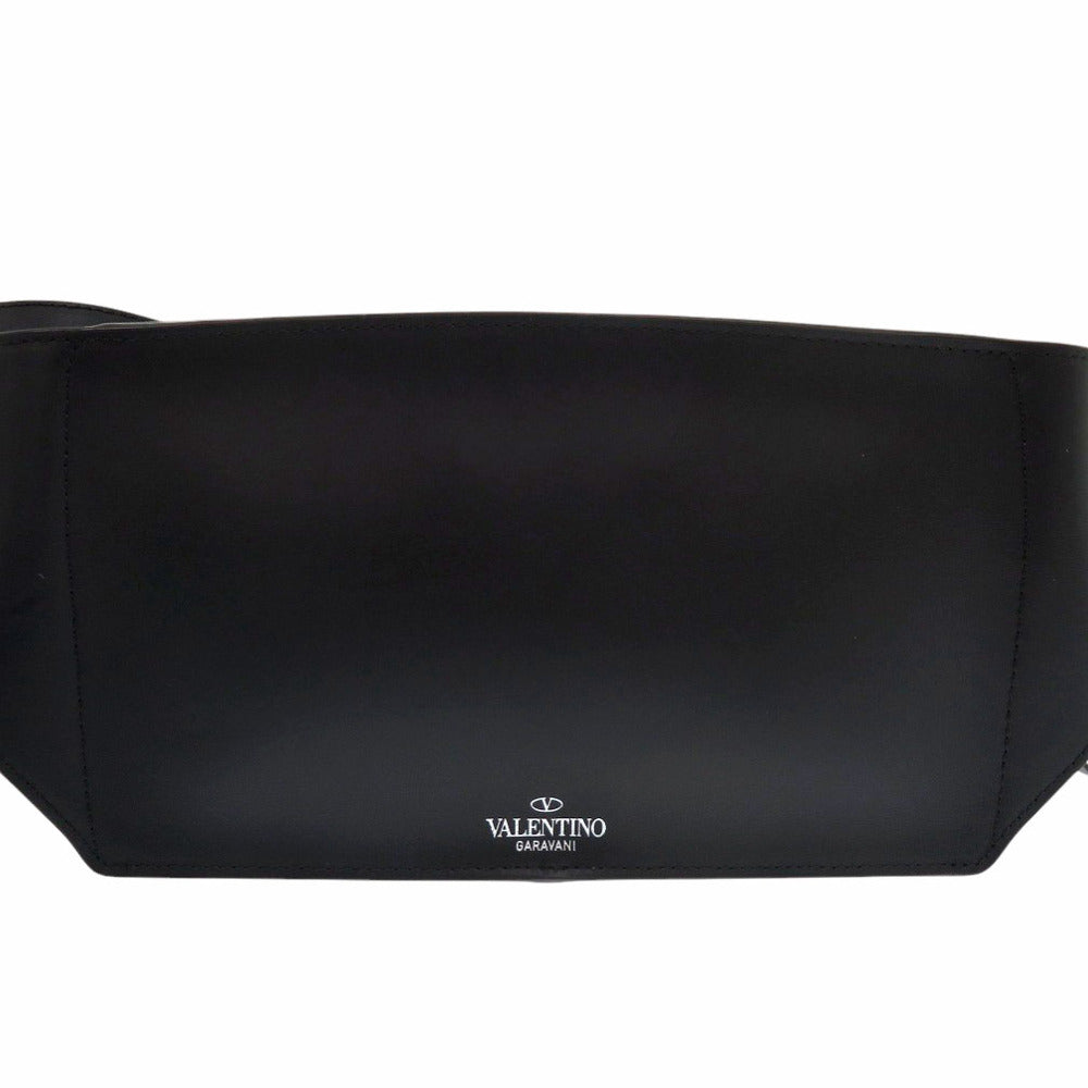 VALENTINO Waist bag B0719WJW 0NI leather black mens Used Authentic