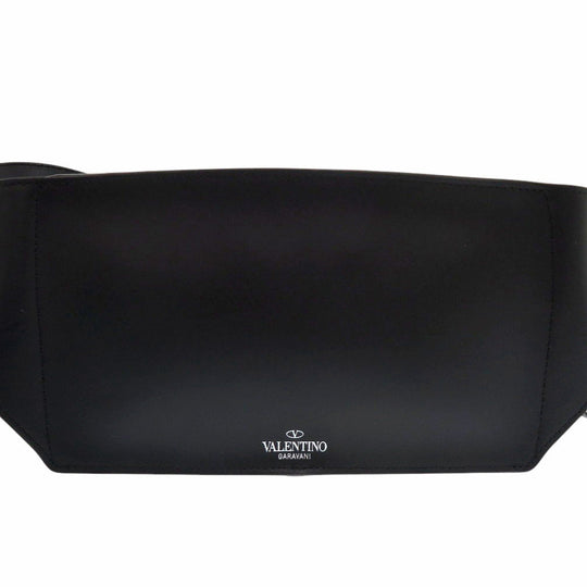 VALENTINO Waist bag B0719WJW 0NI leather black mens Used Authentic