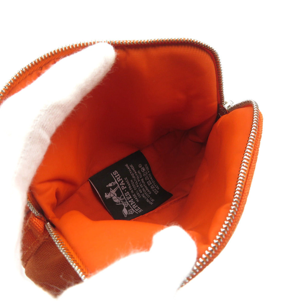 HERMES Pouch Cotton, Leather Orange Boride pouch mini mini Women Used Authentic