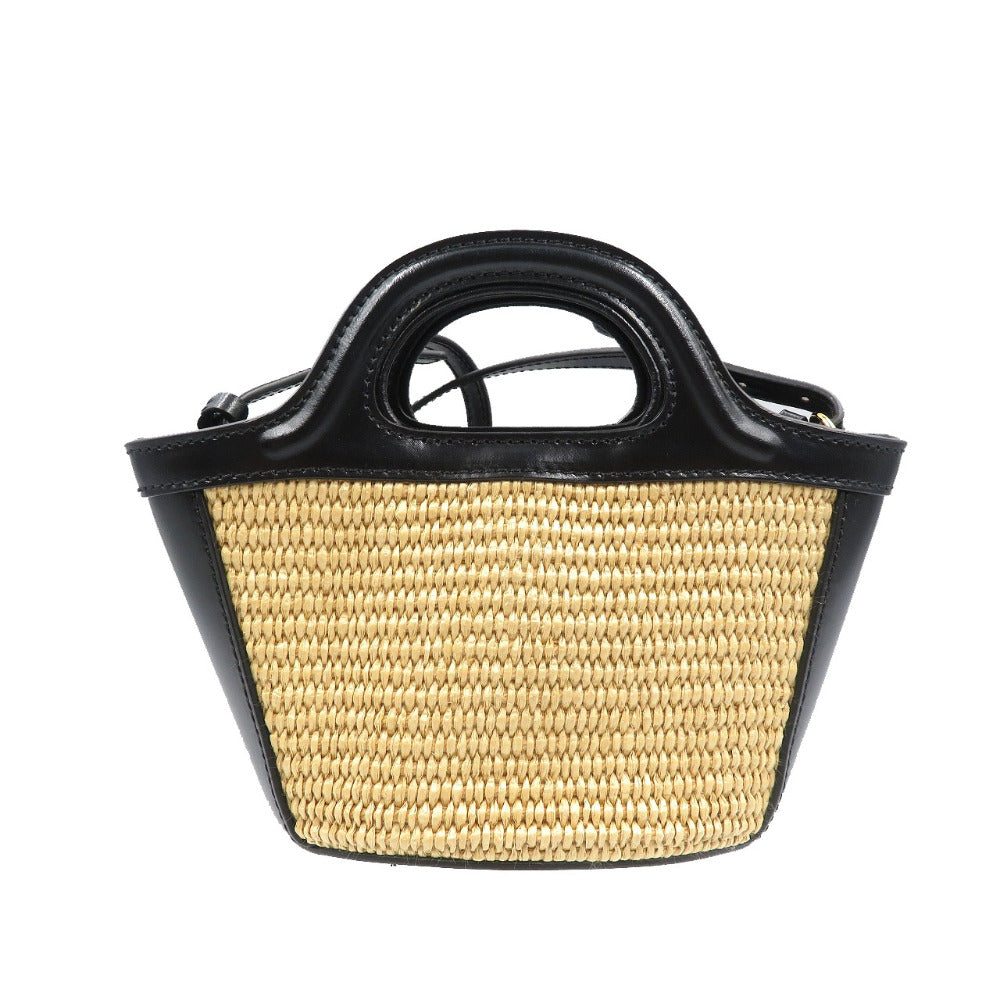 MARNI Shoulder Bag BMMP0096Q0 Cotton, Leather black Tropicalia Micro Women Used Authentic