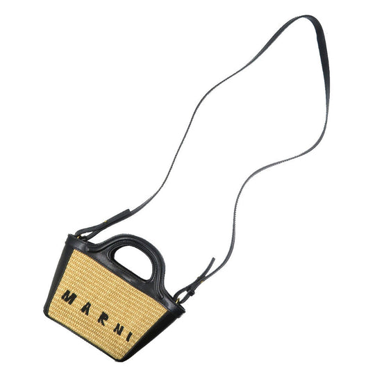 MARNI Shoulder Bag BMMP0096Q0 Cotton, Leather black Tropicalia Micro Women Used Authentic