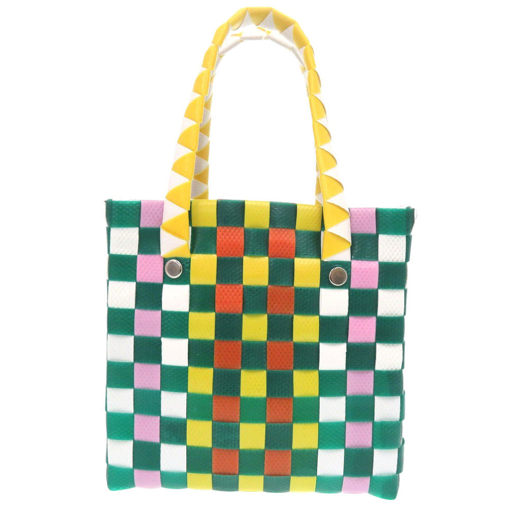 MARNI Handbag M00178 M00IW 0M215 leather green Market Woven Micro Women Used Authentic