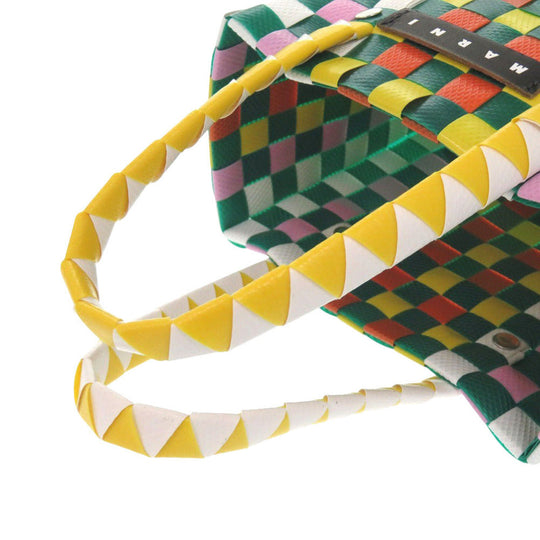 MARNI Handbag M00178 M00IW 0M215 leather green Market Woven Micro Women Used Authentic