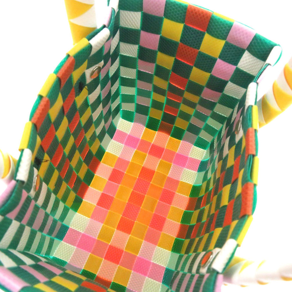 MARNI Handbag M00178 M00IW 0M215 leather green Market Woven Micro Women Used Authentic