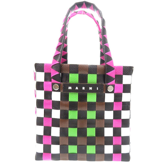 MARNI Handbag M00178M00IW0M340 leather Brown Market Woven Micro Women Used Authentic