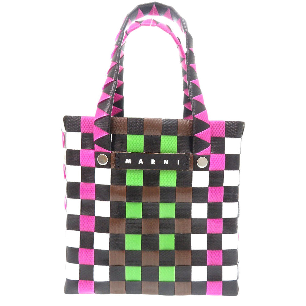 MARNI Handbag M00178M00IW0M340 leather Brown Market Woven Micro Women Used Authentic