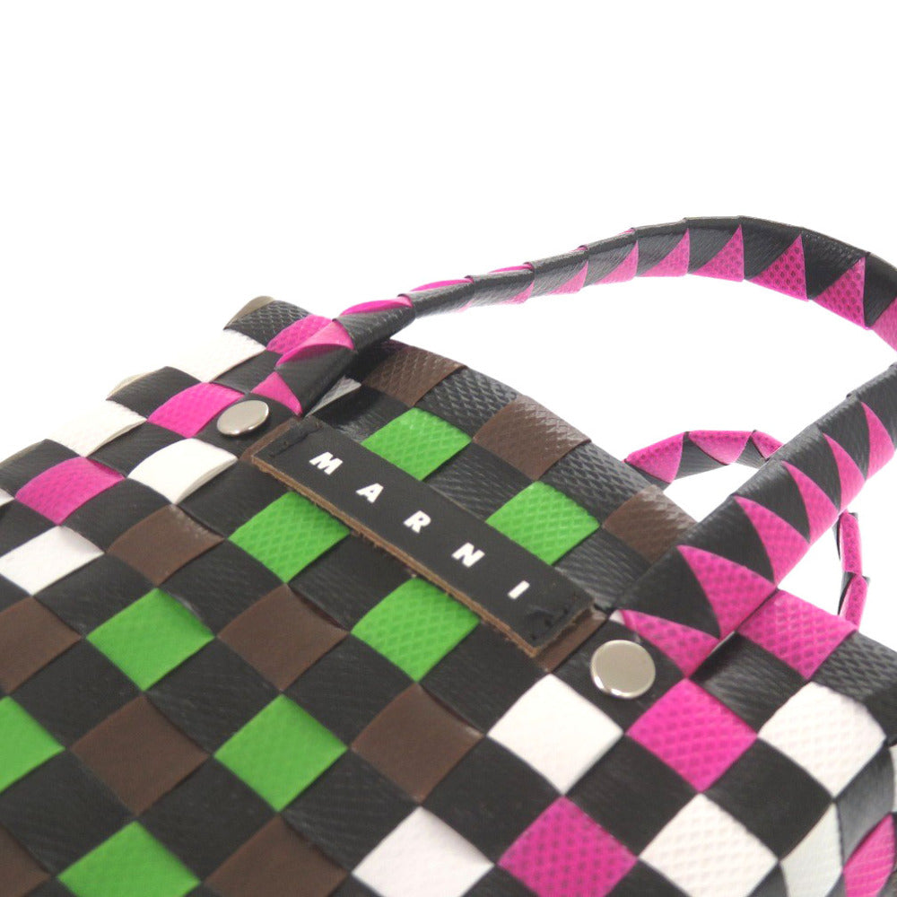 MARNI Handbag M00178M00IW0M340 leather Brown Market Woven Micro Women Used Authentic