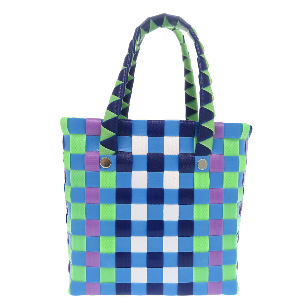 MARNI Handbag M00178 M00IW 0M845 leather blue Market Woven Micro Women Used Authentic