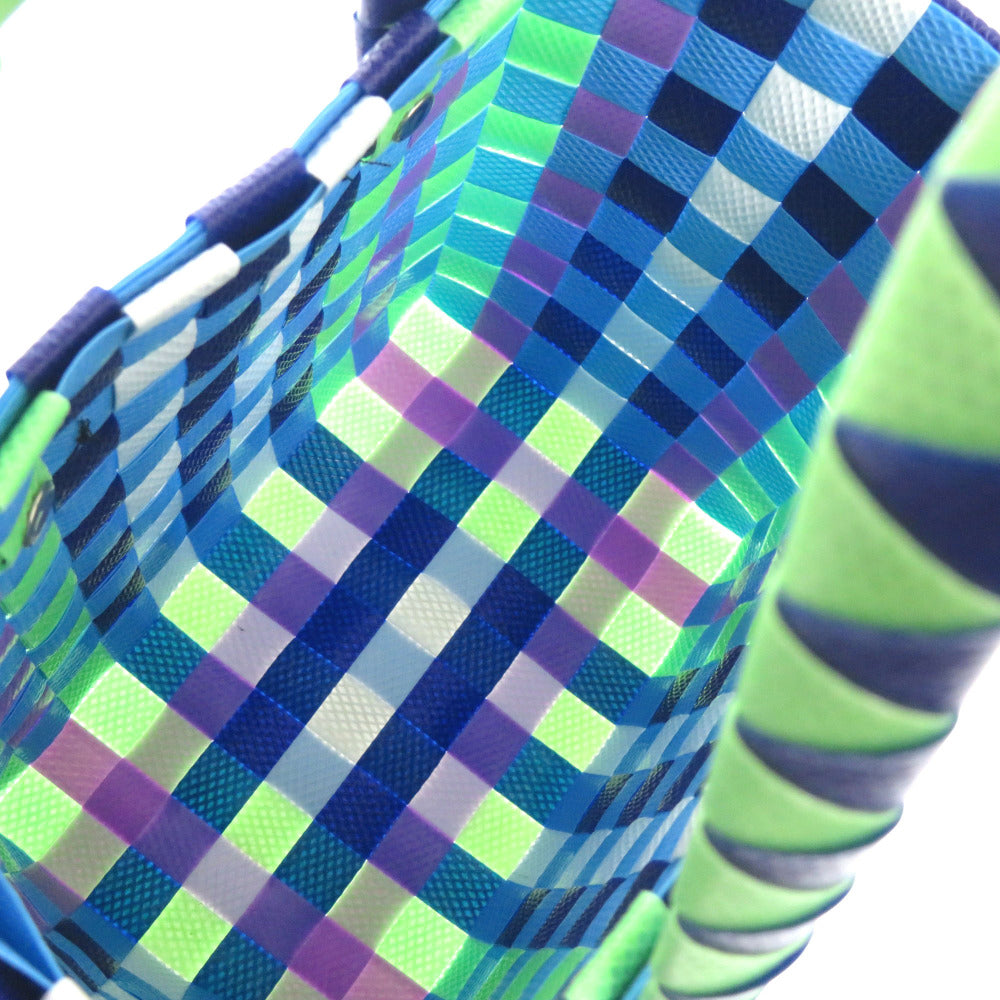 MARNI Handbag M00178 M00IW 0M845 leather blue Market Woven Micro Women Used Authentic