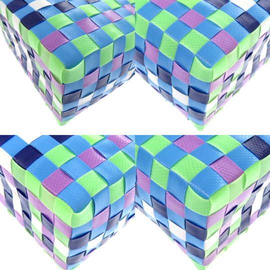 MARNI Handbag M00178 M00IW 0M845 leather blue Market Woven Micro Women Used Authentic