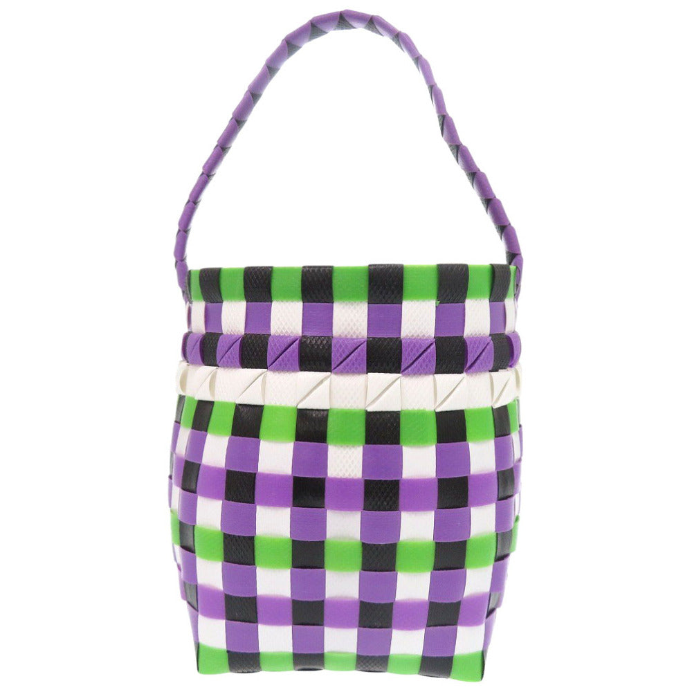 MARNI Handbag M00178 M00IW OM607 leather purple Market Woven Micro Women Used Authentic