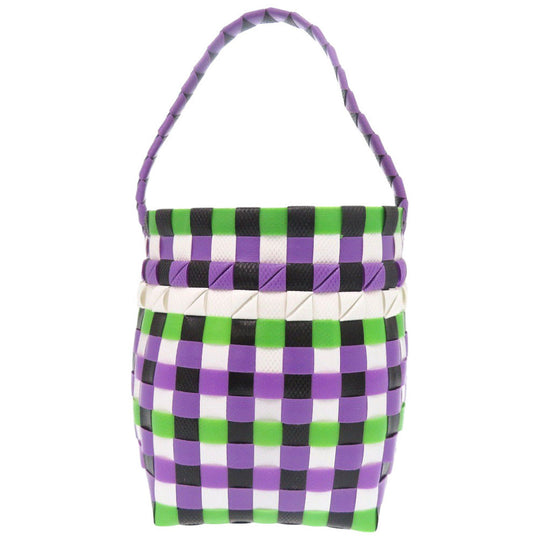 MARNI Handbag M00178 M00IW OM607 leather purple Market Woven Micro Women Used Authentic