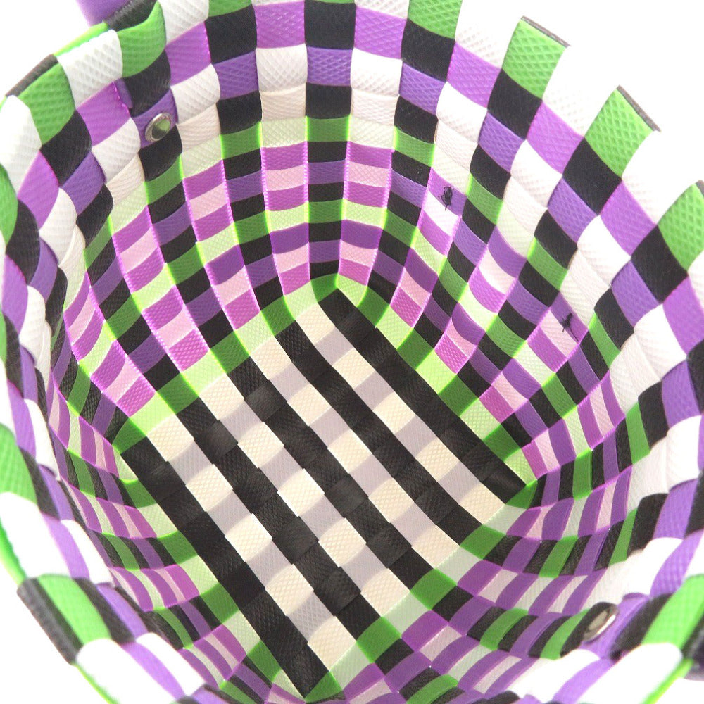 MARNI Handbag M00178 M00IW OM607 leather purple Market Woven Micro Women Used Authentic