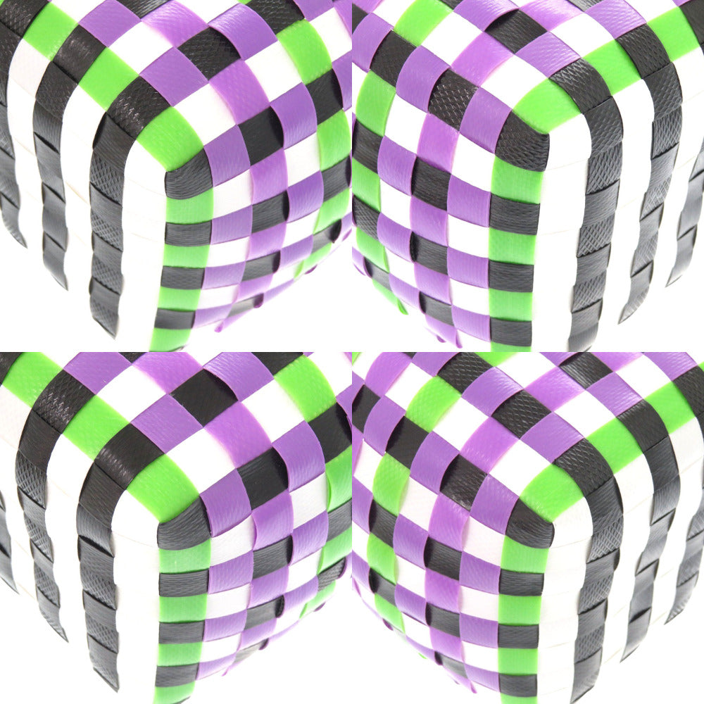 MARNI Handbag M00178 M00IW OM607 leather purple Market Woven Micro Women Used Authentic