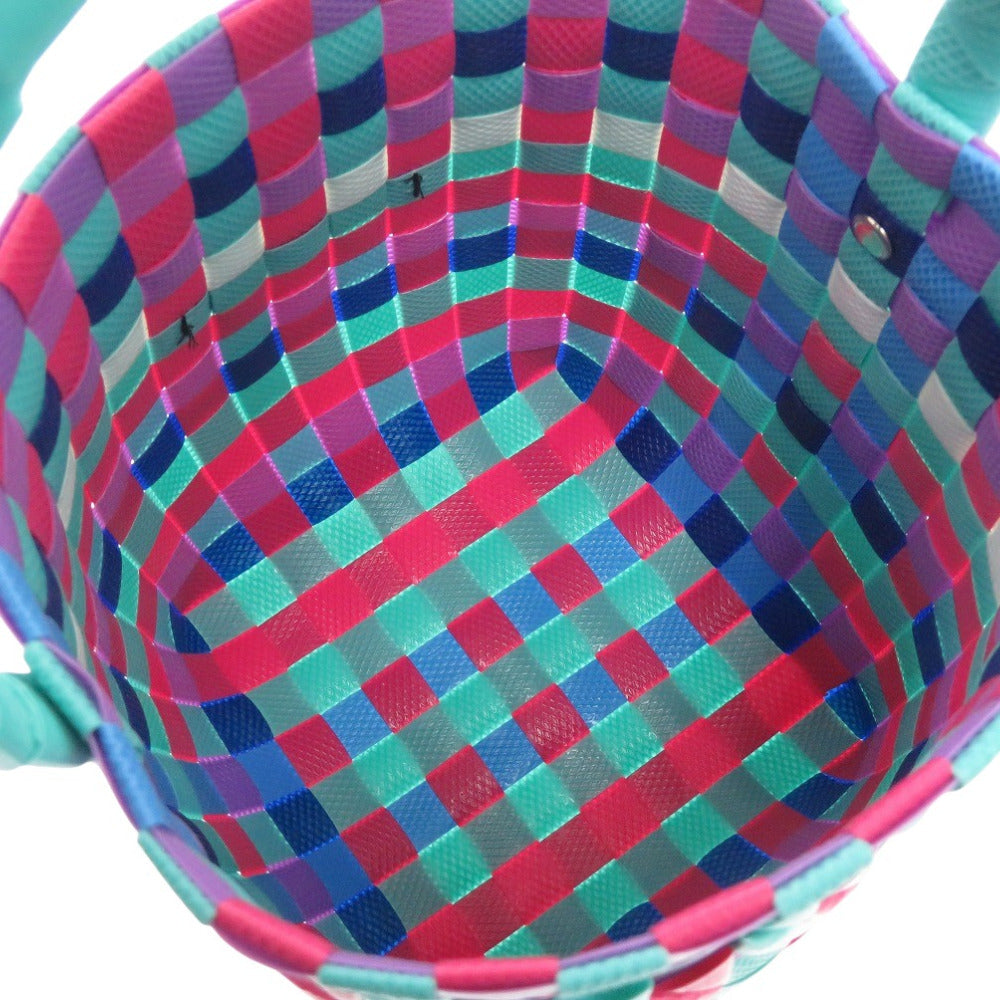 MARNI Handbag M00178 M00IW OM847 leather pink Market Woven Micro Women Used Authentic