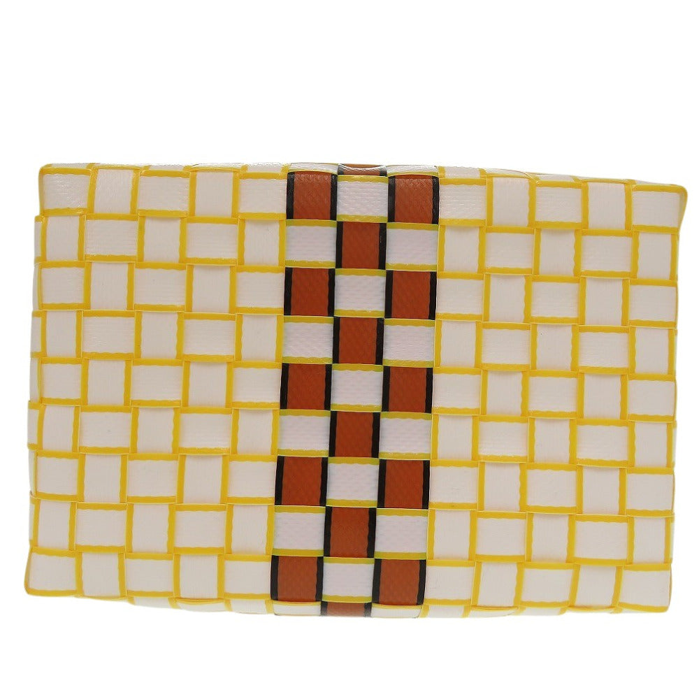 MARNI Handbag M00638 0M100 leather white Market Woven Women Used Authentic