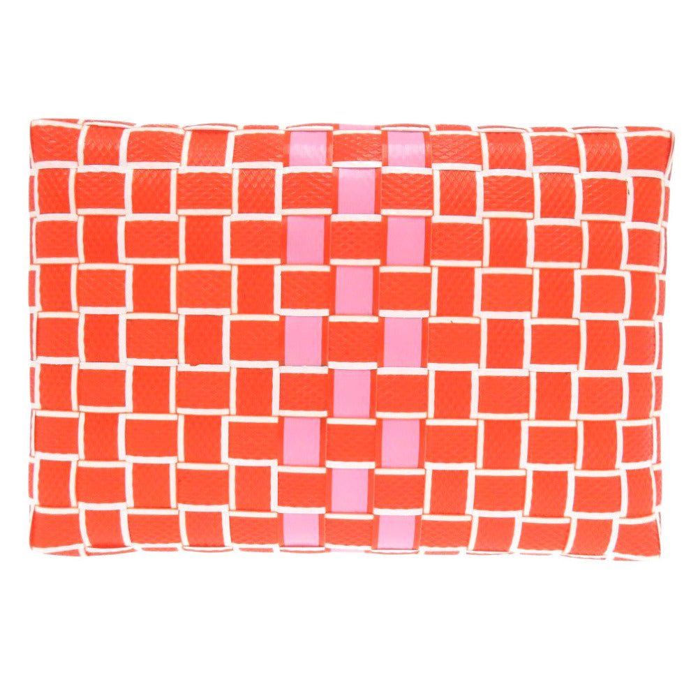 MARNI Handbag M00638 0M429 leather Orange Market Woven Women Used Authentic