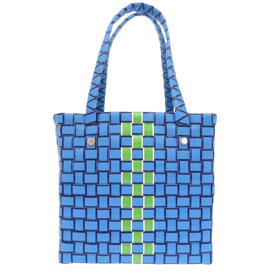 MARNI Handbag M00638 0M848 leather blue Market Woven Women Used Authentic
