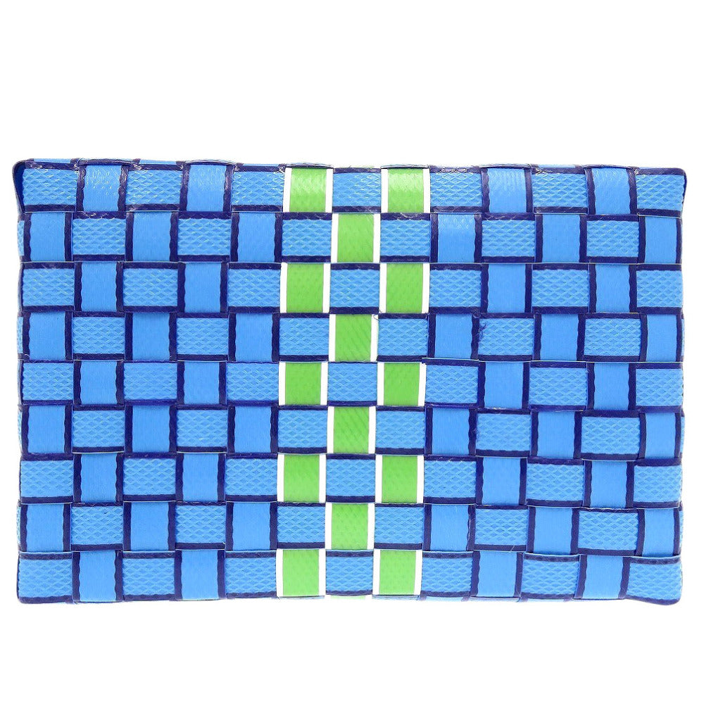 MARNI Handbag M00638 0M848 leather blue Market Woven Women Used Authentic