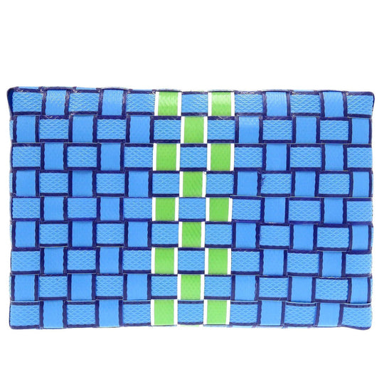 MARNI Handbag M00638 0M848 leather blue Market Woven Women Used Authentic