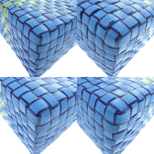 MARNI Handbag M00638 0M848 leather blue Market Woven Women Used Authentic