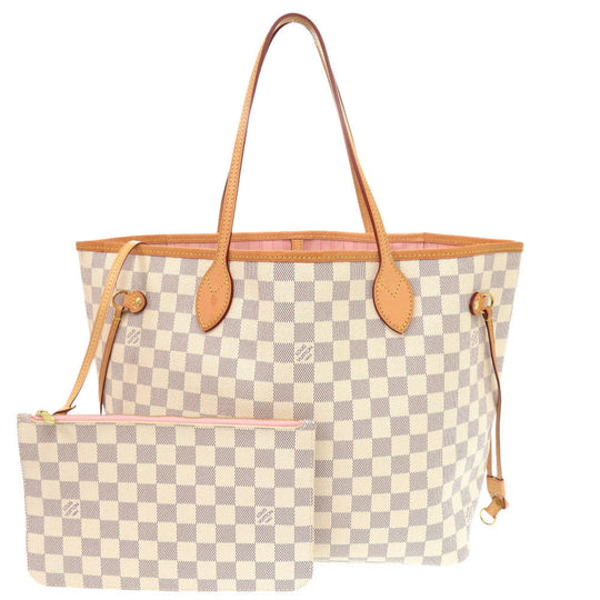 LOUIS VUITTON Tote Bag N41605 Damier Azur Canvas Rose Valerie Damier Azur New Neverfull MM Women Used Authentic