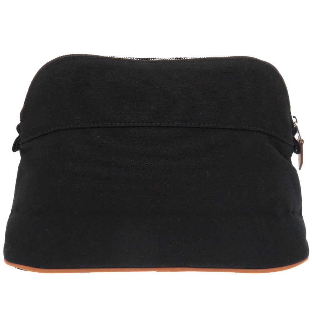 HERMES Pouch cotton black Bored pouch 25 MM Women Used Authentic