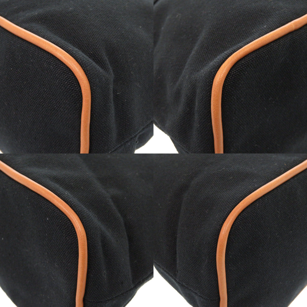 HERMES Pouch cotton black Bored pouch 25 MM Women Used Authentic