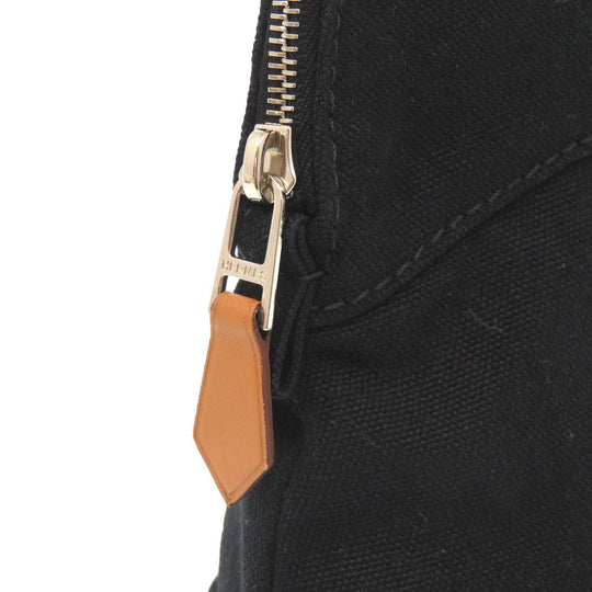 HERMES Pouch cotton black Bored pouch 25 MM Women Used Authentic