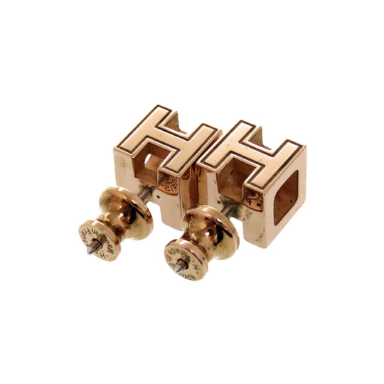 HERMES Pierce metal Ivory Cardue Ash H-cube Women Used Authentic