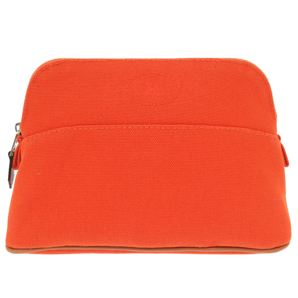 HERMES Pouch canvas Orange Bolide Pouch 20 PM Women Used Authentic