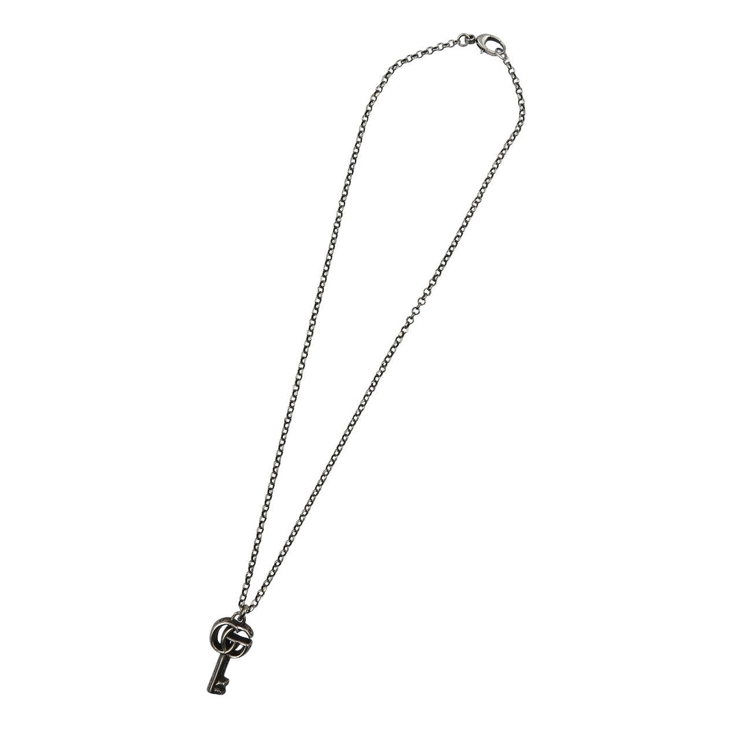 GUCCI Necklace Silver925 Silver Arabesque Double G Key unisex(Unisex) Used Authentic