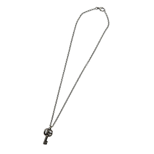 GUCCI Necklace Silver925 Silver Arabesque Double G Key unisex(Unisex) Used Authentic