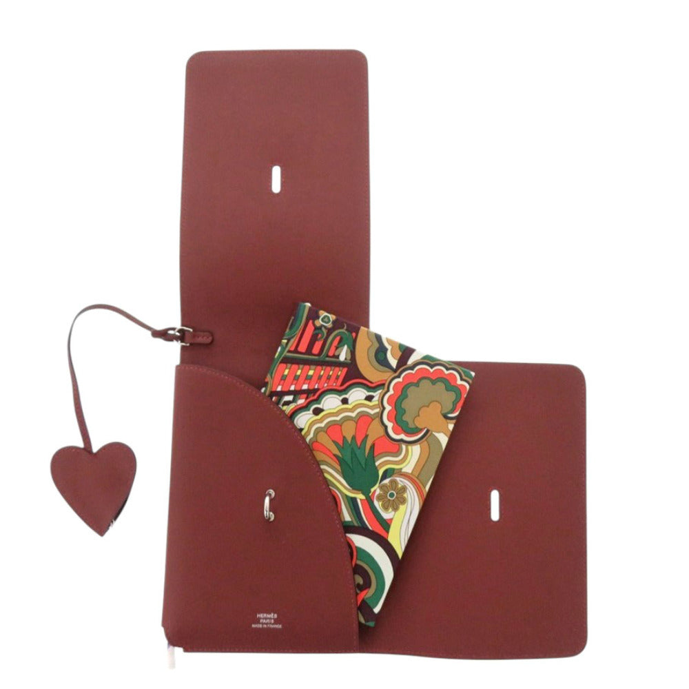 HERMES Notebook Vaux Swift Rouge ash Carne Secret Women Used Authentic