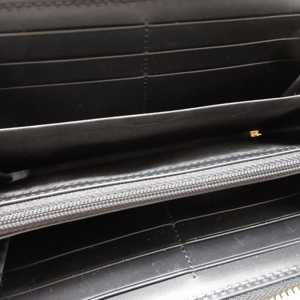 GUCCI Long Wallet Purse 410102 leather black Zip Around Guccisima unisex(Unisex) Used Authentic