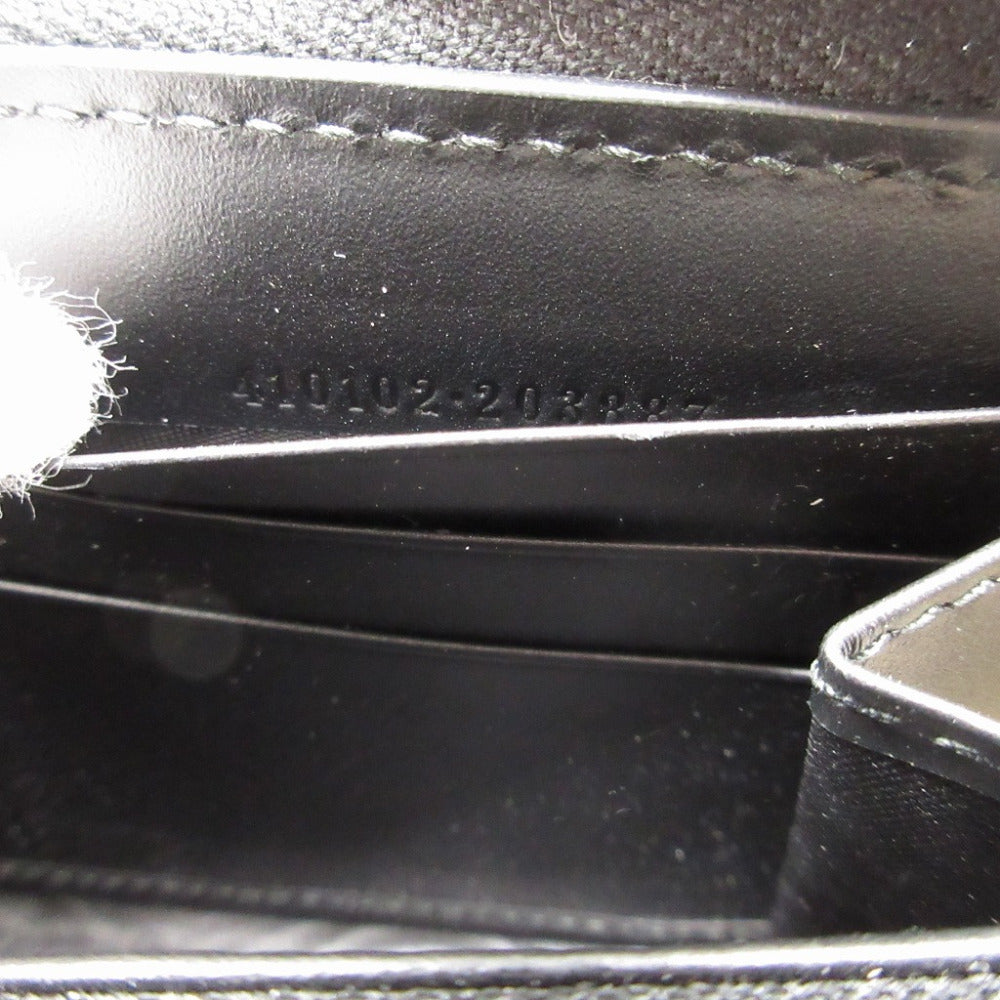 GUCCI Long Wallet Purse 410102 leather black Zip Around Guccisima unisex(Unisex) Used Authentic