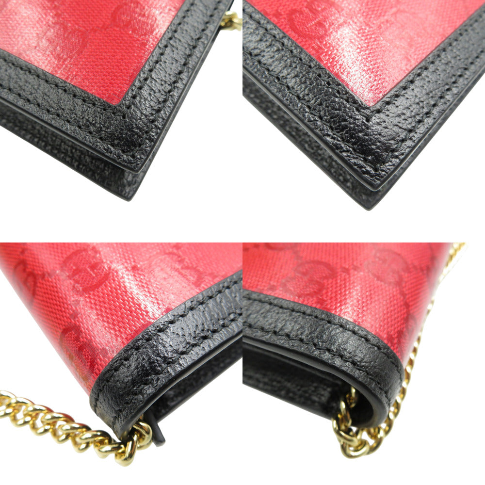 GUCCI Long Wallet Purse 621892 Crystal GG Red GUCCIxadidas Women Used Authentic