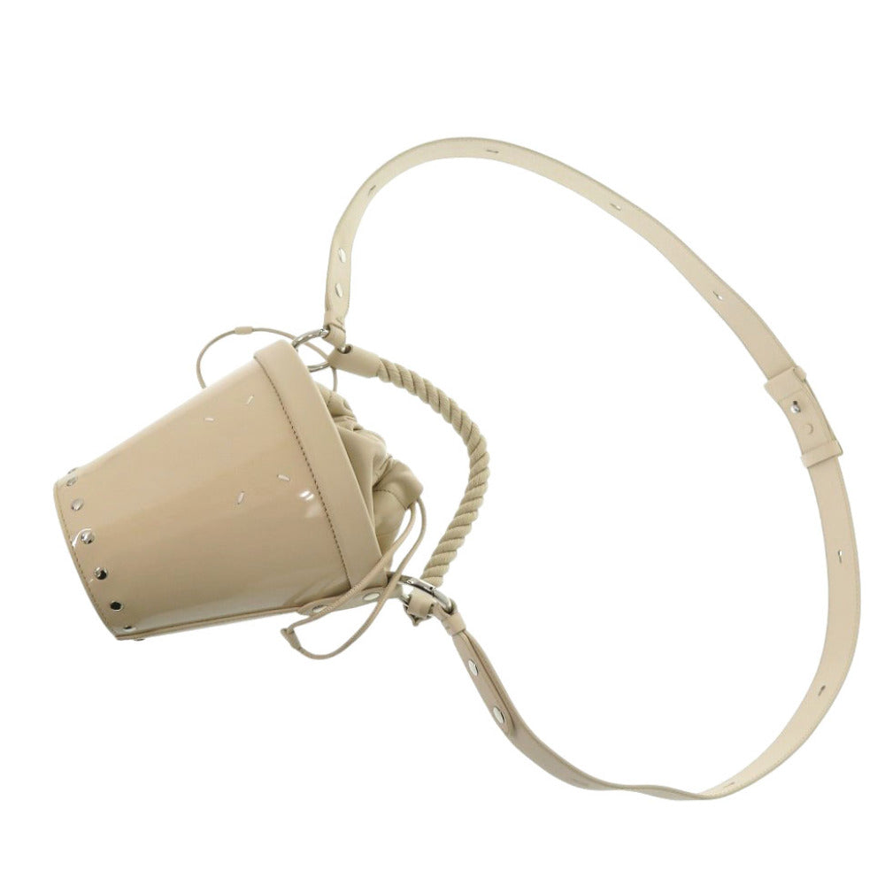 Maison Margiela Handbag SB3WG0043 Lambskin, Calfskin beige Fire Bucket Bag Small Women Used Authentic